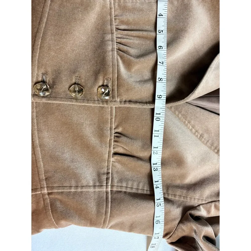 Laundry by Shelli Segal Tan Velvet Blazer Size 8 - Picture 8 of 9